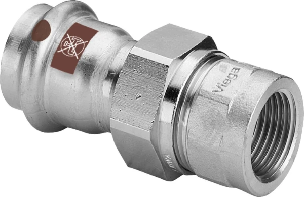 Viega Temponox inox 3-delige koppeling vlakdichtend FF 42 x 6/4 F - niet geschikt voor drinkwater