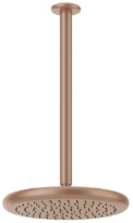 GESSI Goccia Pomme de douche anticalcaire avec bras au plafond orientable. Copper Brushed GHRC