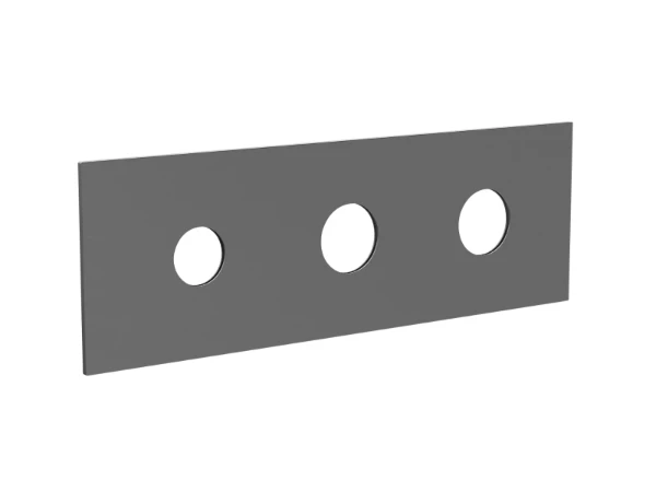 Procasa Vivo afdekplaat voor 3-gats douchethermostaat - Gun Metal PVD - staal mat PVD