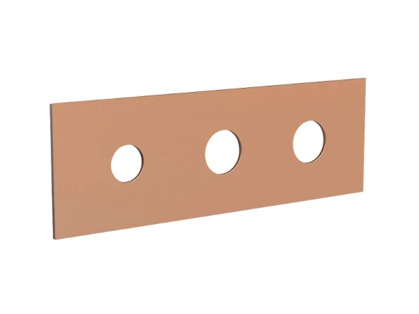 Procasa Vivo afdekplaat voor 3-gats douchethermostaat - Brushed Copper PVD - koper mat PVD