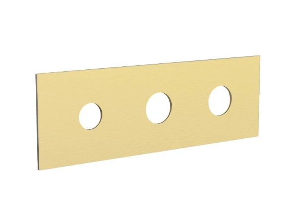 Procasa Vivo afdekplaat voor 3-gats douchethermostaat - Brushed Gold PVD - goud mat PVD