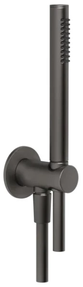 63329#707 Gessi Anello handdouche met flexibel en wandaansluitbocht-houder 1/2 - Black Metal Brushed PVD