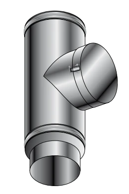 Roccheggiani DP25 inox dubbelwandig inspectiestuk met stop MMF 150 x 150 x 150 mm (150/200)