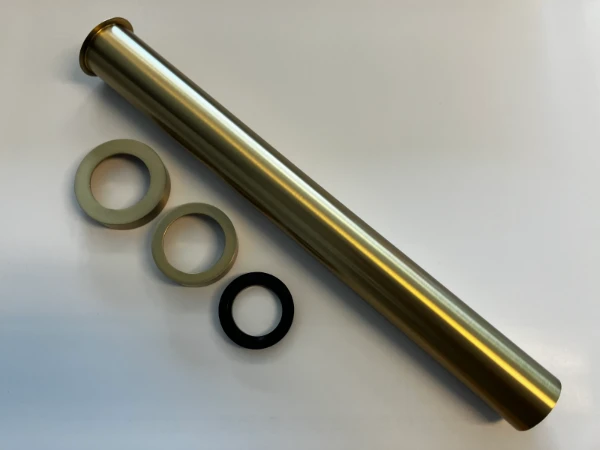 Procasa Vivo WSS sifonbuis met kraag 32 x 300 mm - brushed gold / goud mat - incl moer en dichting