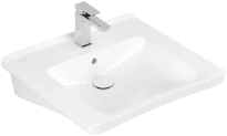 Villeroy & Boch ViCare lavabo pour personnes handicapées 600 x 550 x 180 mm - blanc - avec tour robinetterie - avec trop-plein