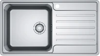 Franke Bell évier 860 x 480 mm - 1 cuve - acier inoxydable - avec égouttoir à droite