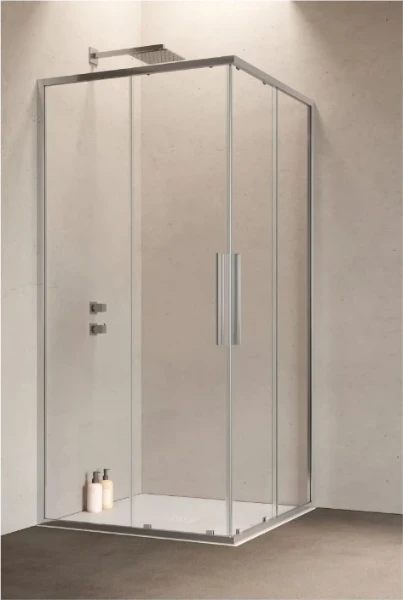 Samo Hexa doucheschuifdeur haldeel voor hoekinstap 2000 x 780 mm (770-790 mm) - transparant - chroom