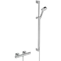 Ideal Standard CeraTherm T25 New Pack mitigeur thermostatique de douche - Chromé - set de douche 900 mm - Chromé - douchette 2jet 100 mm Chromé/blanc 8 l/min - IdealFlex 1/2 x 1750 mm