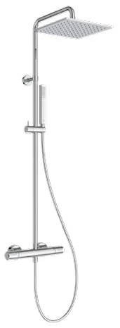 Ideal Standard CeraTherm T25 New EcoFlow douchesysteem - chroom - staafhanddouche 1jet vierkant 6 l/min - hoofddouche 250 x 250 mm 8 l/min - IdealFlex 1/2 x 1750 mm
