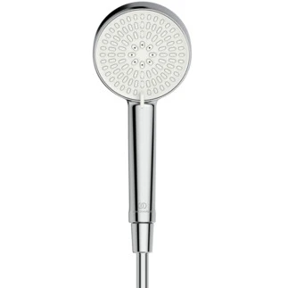 Ideal Standard IdealRain set de douchette - douchette 2jet 100 mm Chromé/blanc - support mural - Idealflex 1/2 x 1250 mm - 8 l/min