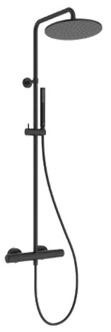 Ideal Standard CeraTherm T25 New EcoFlow douchesysteem - Silk Black - staafhanddouche 1jet 6 l/min - hoofddouche 250 mm 8 l/min - IdealFlex 1/2 x 1750 mm
