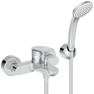 Ideal Standard Ceralife O mitigeur de baignoire - Chromé - avec douchette set 1jet 80 mm - Idealflex 1/2 x 1500 mm