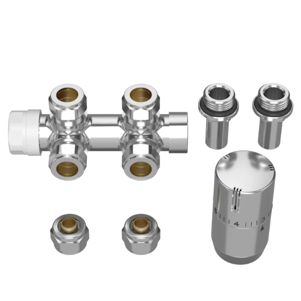 ProOne Radect thermostatiseerbaar H-stuk haaks 1/2 x 15 - chroom