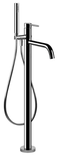 Gessi Via Tortona Parties apparentes pour mitigeur bain-douche sur pied avec douchette. chromé