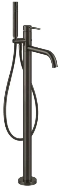 Gessi Via Tortona Parties apparentes pour mitigeur bain-douche sur pied avec douchette. Black Metal Brossé PVD