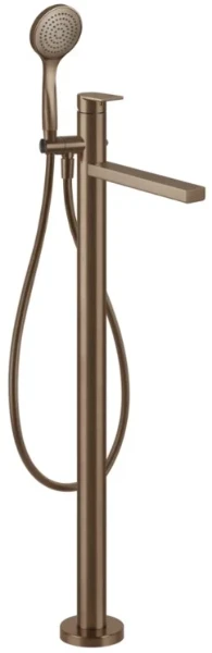 GESSI Via Manzoni Parties apparentes pour mitigeur bain-douche sur pied avec douchette. Cuivre Brossé PVD