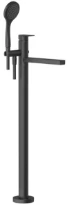 Gessi Via Manzoni Parties apparentes pour mitigeur bain-douche sur pied avec douchette. Noir XL