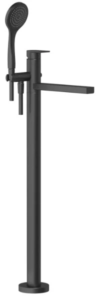 Gessi Via Manzoni Parties apparentes pour mitigeur bain-douche sur pied avec douchette. Noir XL