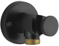 Gessi Emporio Shower Sortie murale coudée avec support fixe pour douchette. Noir XL