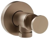 Gessi Emporio Shower Sortie murale coudée avec support fixe pour douchette. Cuivre Brossé PVD