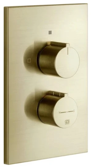 GESSI Via Manzoni Parties apparentes pour mitigeur thermostatique douche mural 1 sortie. Brushed Brass PVD