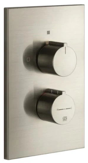 GESSI Via Manzoni Parties apparentes pour mitigeur thermostatique douche mural 1 sortie. Finox Brushed Nickel
