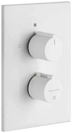 GESSI Via Manzoni Parties apparentes pour mitigeur thermostatique douche mural 1 sortie. Blanc CN