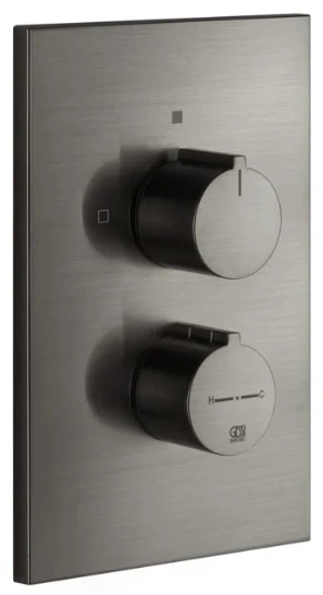 GESSI Via Manzoni Parties apparentes pour mitigeur thermostatique douche mural 1 sortie. Black Metal Brossé PVD