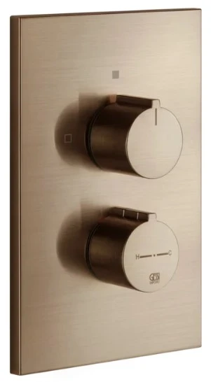 GESSI Via Manzoni Parties apparentes pour mitigeur thermostatique douche mural 1 sortie. Cuivre Brossé PVD