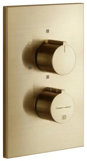 GESSI Via Manzoni Parties apparentes pour mitigeur thermostatique douche mural 3 sorties. Warm Bronze Br. PVD