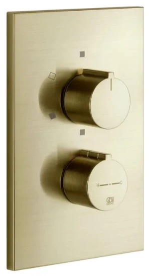 Gessi Via Manzoni Parties apparentes pour mitigeur thermostatique douche mural 3 sorties. laiton brossé PVD