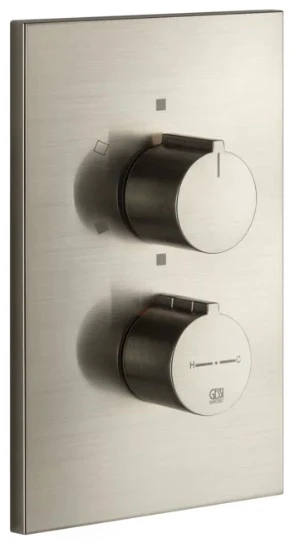 GESSI Via Manzoni Parties apparentes pour mitigeur thermostatique douche mural 3 sorties. Finox Brushed Nickel