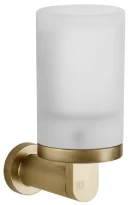 GESSI Emporio Accessories Porte-verre mural en verre satiné. Warm Bronze Br. PVD