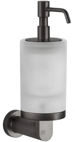 38815#707 GESSI Emporio Accessories Wand-dispenserhouder van matglas Geb. Zwart Metaal PVD