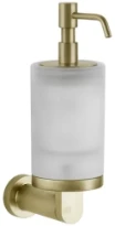 GESSI Emporio Accessories Distributeur de savon liquide mural en verre satiné. Brushed Brass PVD