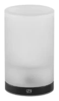 GESSI Emporio Accessories Porte-verre à poser en verre satiné. Noir XL