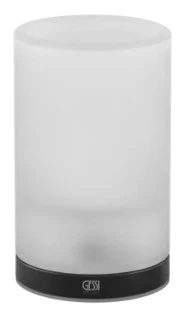 GESSI Emporio Accessories Porte-verre à poser en verre satiné. Noir XL
