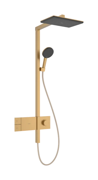 Hansgrohe Raindance Alive Q Showerpipe 210 x 340 mm 1jet EcoSmart avec thermostat ShowerSelect Comfort - Brushed Bronze