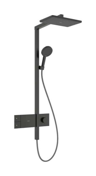 Hansgrohe Raindance Alive Q Showerpipe 210 x 340 mm 1jet EcoSmart avec thermostat ShowerSelect Comfort - Brushed Black Chrome