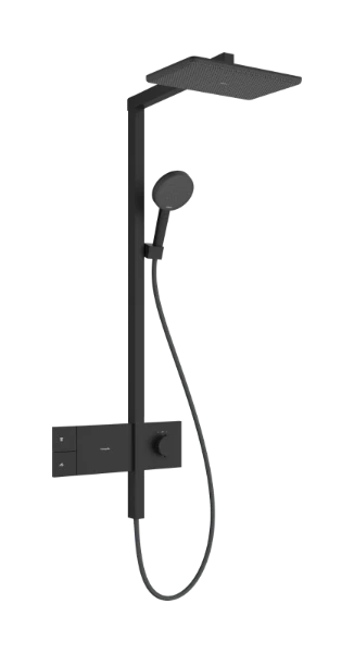 Hansgrohe Raindance Alive Q Showerpipe 210 x 340 mm 1jet EcoSmart avec thermostat ShowerSelect Comfort - Matt Black