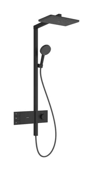 Hansgrohe Raindance Alive Q Showerpipe 210 x 340 mm EcoSmart avec thermostat ShowerSelect Comfort - Matt Black