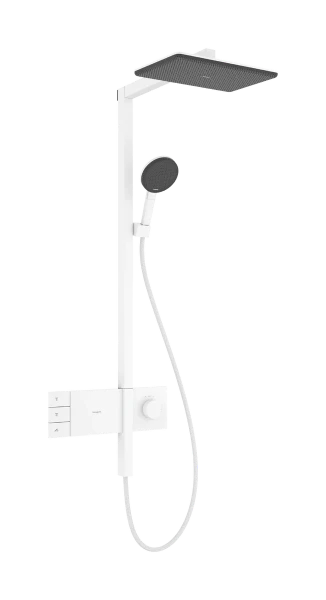 Hansgrohe Raindance Alive Q Showerpipe 210 x 340 mm EcoSmart avec thermostat ShowerSelect Comfort - Matt White