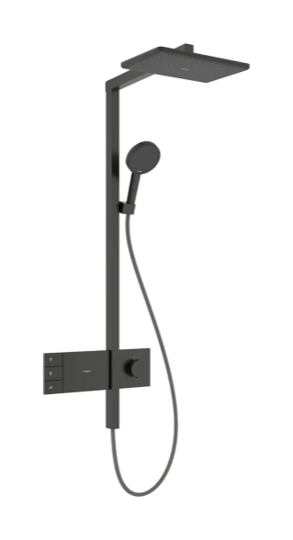 Hansgrohe Raindance Alive Q Showerpipe 210 x 340 mm EcoSmart avec thermostat ShowerSelect Comfort - Brushed Black Chrome