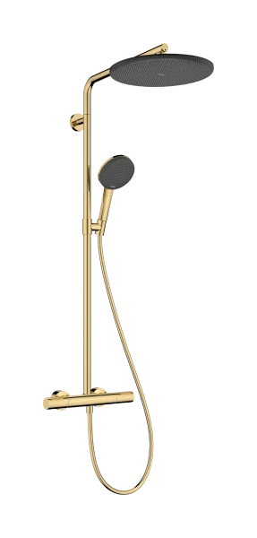 Hansgrohe Raindance Alive S Puro Showerpipe 300 mm 1jet EcoSmart avec thermostat Ecostat Element - Polished Gold Optic