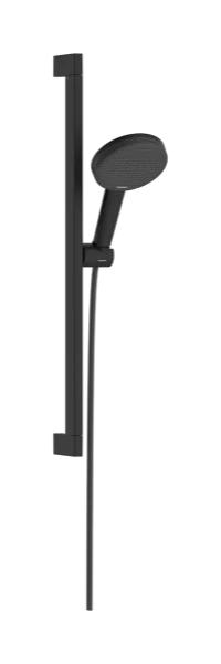 Hansgrohe Raindance Alive Select S set de douche 125 mm 3jet EcoSmart avec barre de douche Unica E Puro 650 mm et Easy Slide schuifstuk - Matt Black
