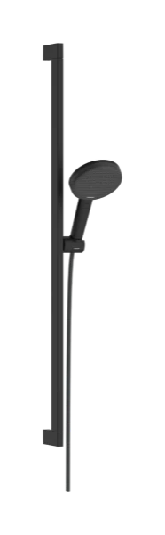 Hansgrohe Raindance Alive Select S set de douche 125 mm 3jet EcoSmart avec barre de douche Unica E Puro 900 mm et Easy Slide schuifstuk - Matt Black