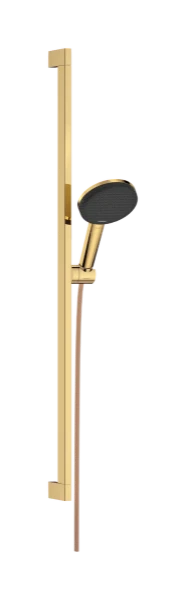 Hansgrohe Raindance Alive Select S set de douche 125 mm 3jet EcoSmart avec barre de douche Unica E Puro 900 mm et Easy Slide schuifstuk - Polished Gold Optic