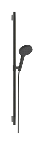 Hansgrohe Raindance Alive Select S set de douche 125 mm 3jet EcoSmart avec barre de douche Unica S Puro 900 mm - Brushed Black Chrome