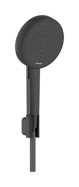 Hansgrohe Raindance Alive Select S support de douche 125 mm 3jet Ecosmart avec flexible de douche textile Designflex 1600 mm - Brushed Black Chrome