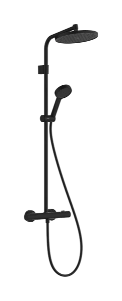 Hansgrohe Activera S Showerpipe 240 mm 1jet EcoSmart avec thermostat Ecostat Fine Varia - Matt Black